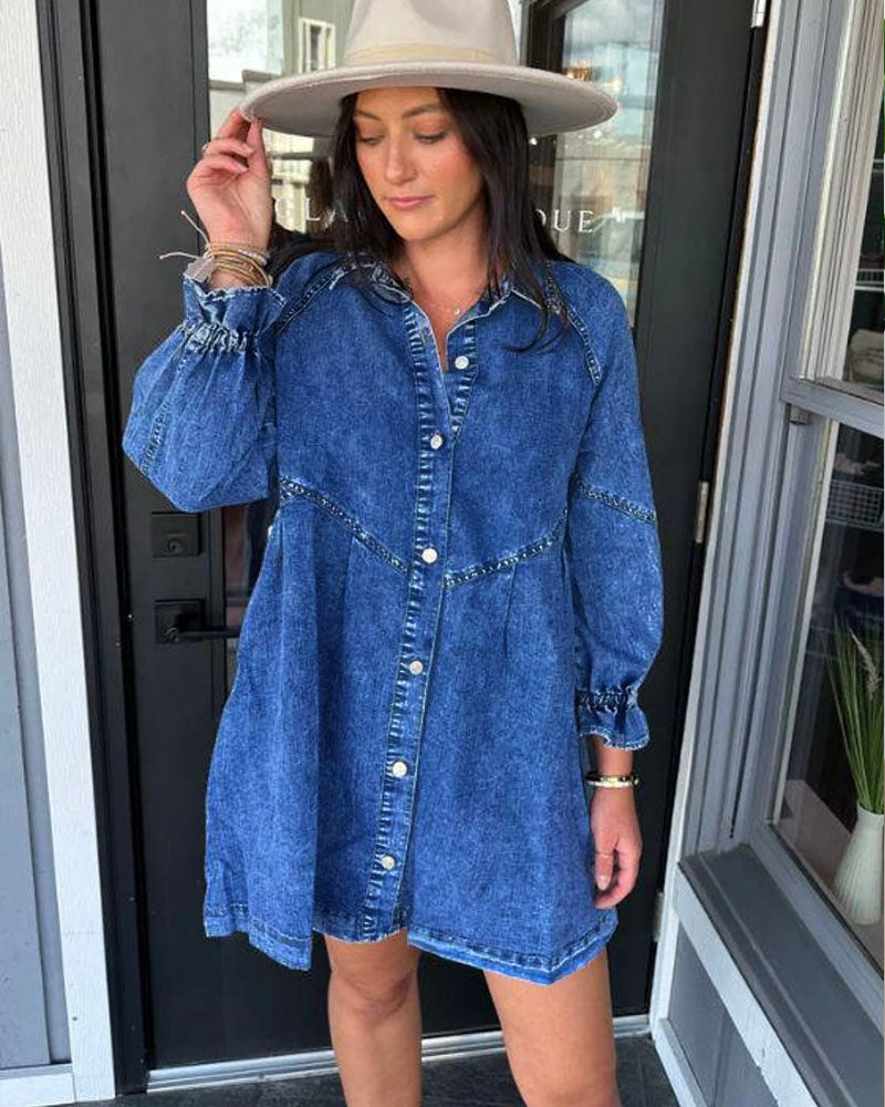 Babydoll Denim Shirt Dresses