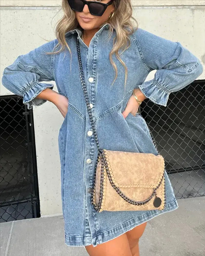 Babydoll Denim Shirt Dresses