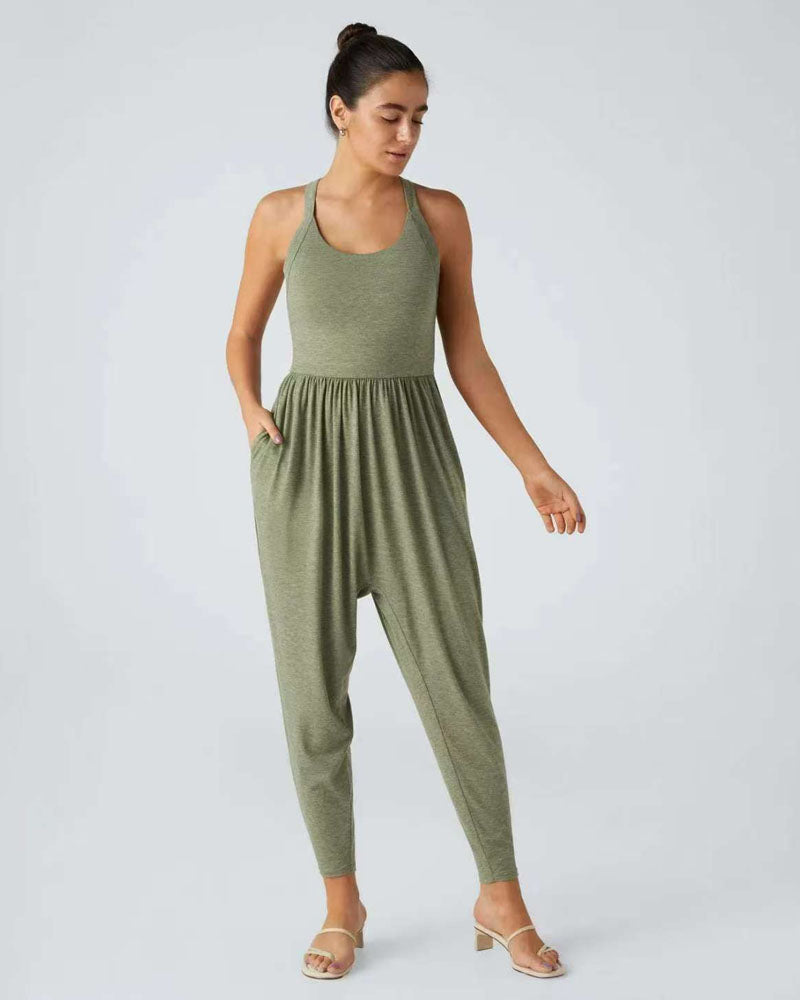 Backless Twisted Harem Jumpsuit