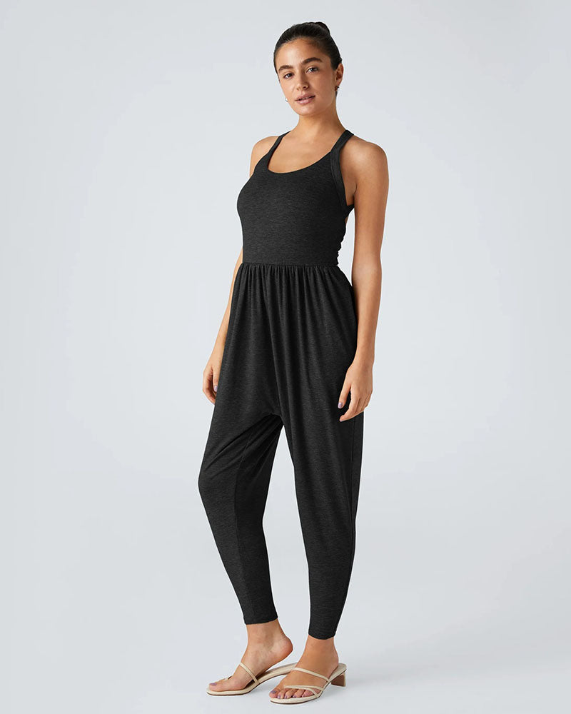 Backless Twisted Harem Jumpsuit