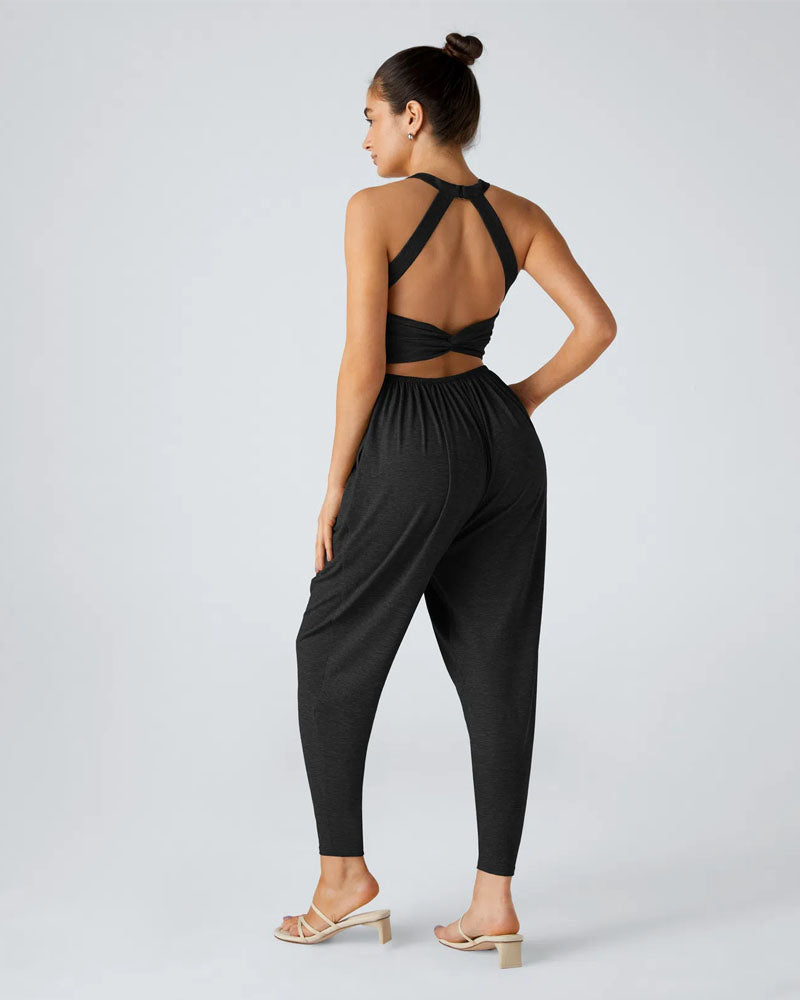 Backless Twisted Harem Jumpsuit