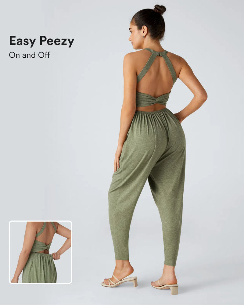 Backless Twisted Harem Jumpsuit