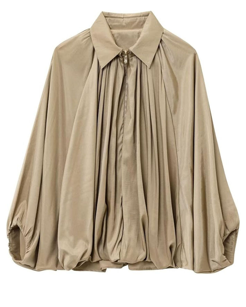 Batwing Sleeves Bomber Jacket