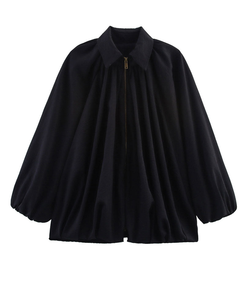 Batwing Sleeves Bomber Jacket