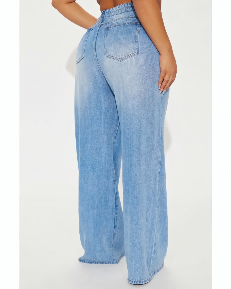 Beachfront Drapey Wide Leg Jeans