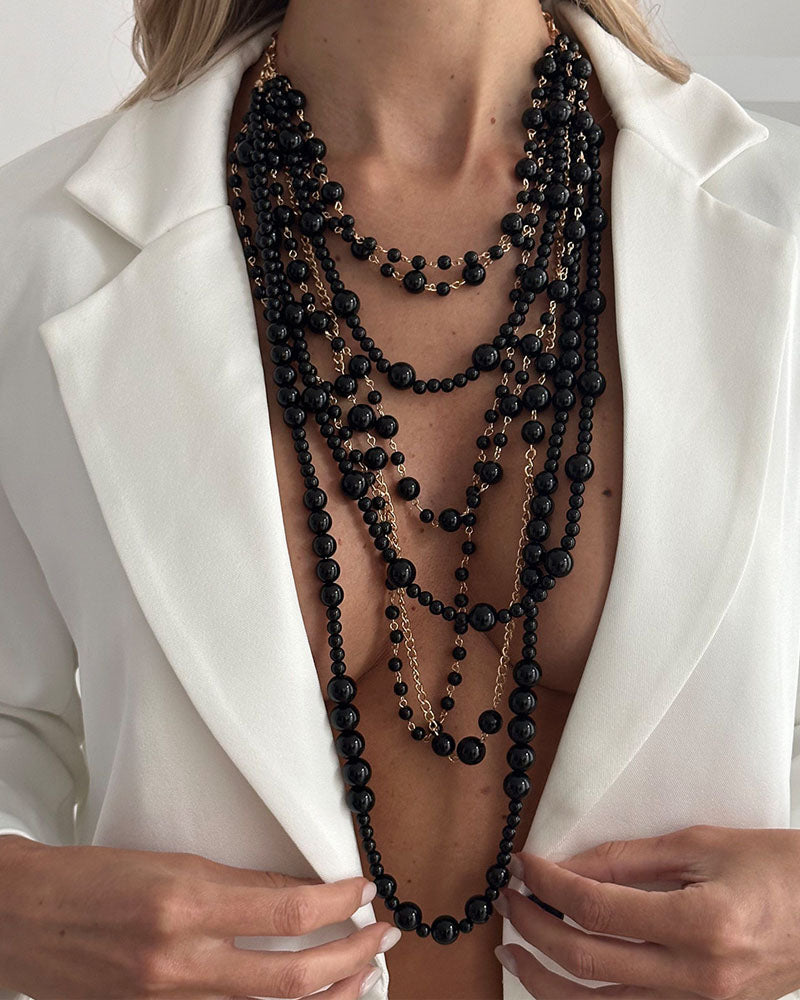 Braided Pearl Beaded Necklace