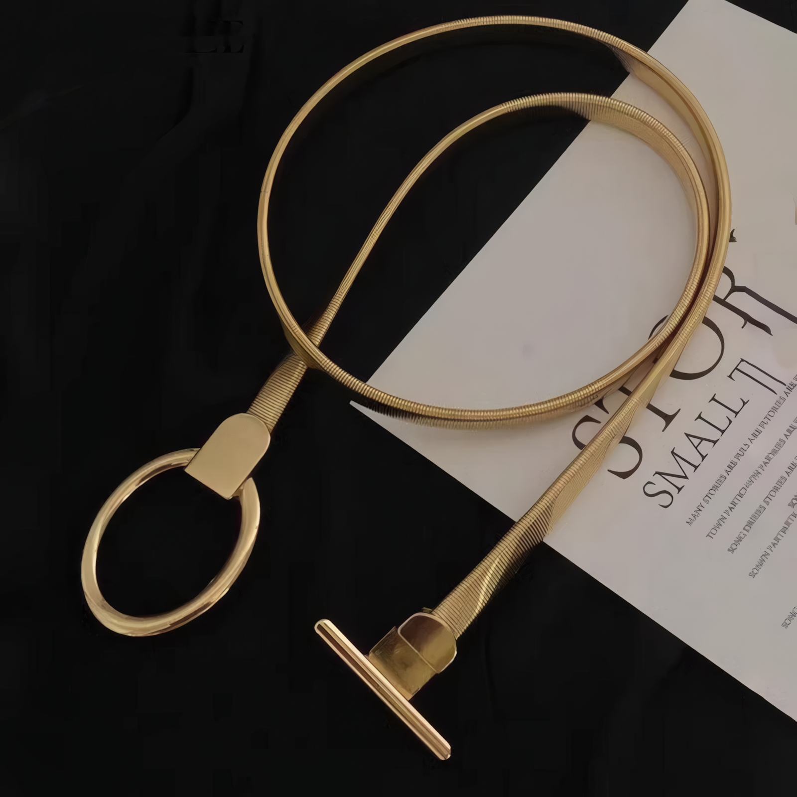 Buckle Geometric Pleated Solid Color Belts