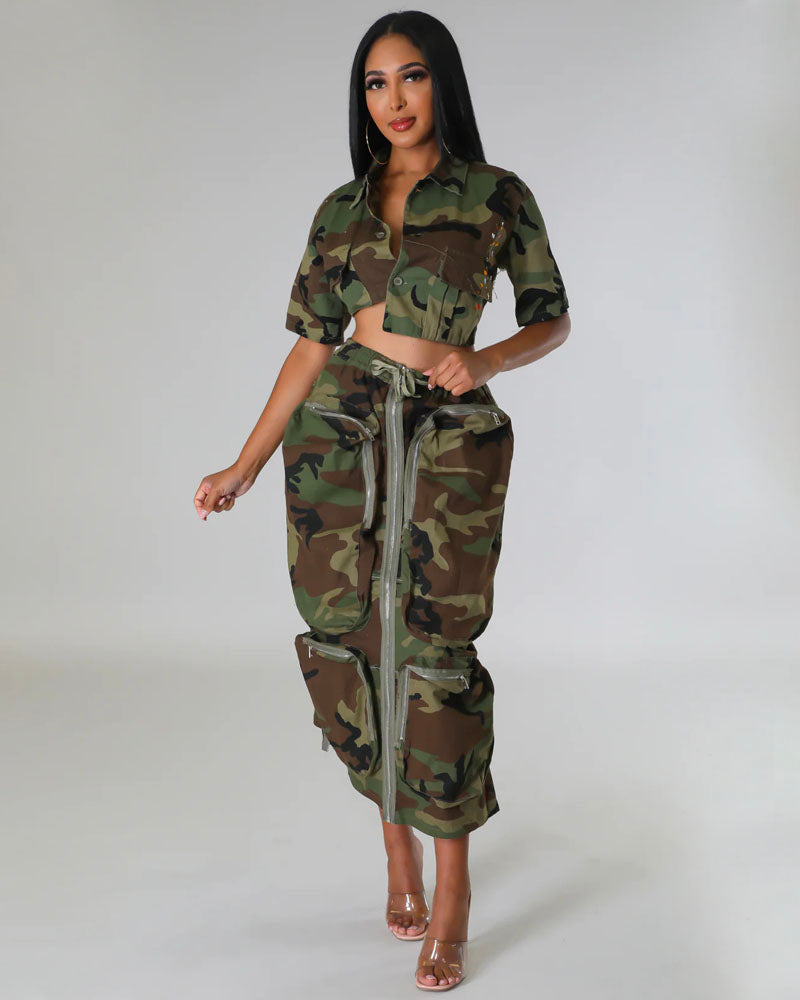 Operation Baddie Camo Cargo Skirt – Snazzyin