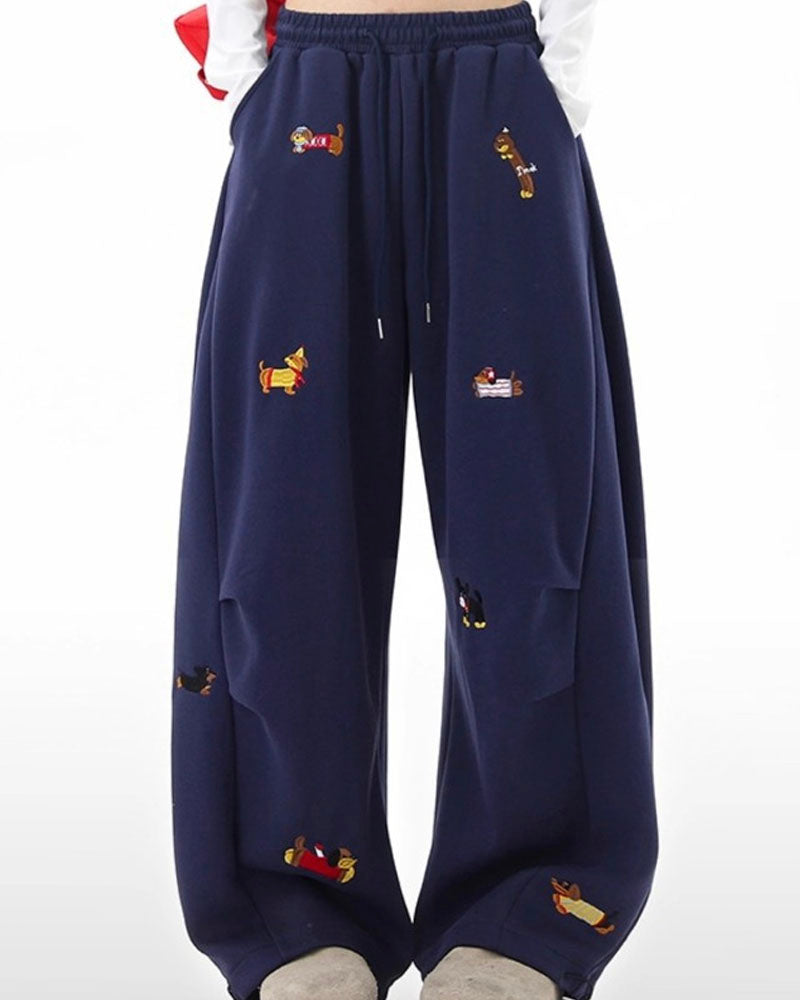 Cartoon Dog Barrel Sweatpants