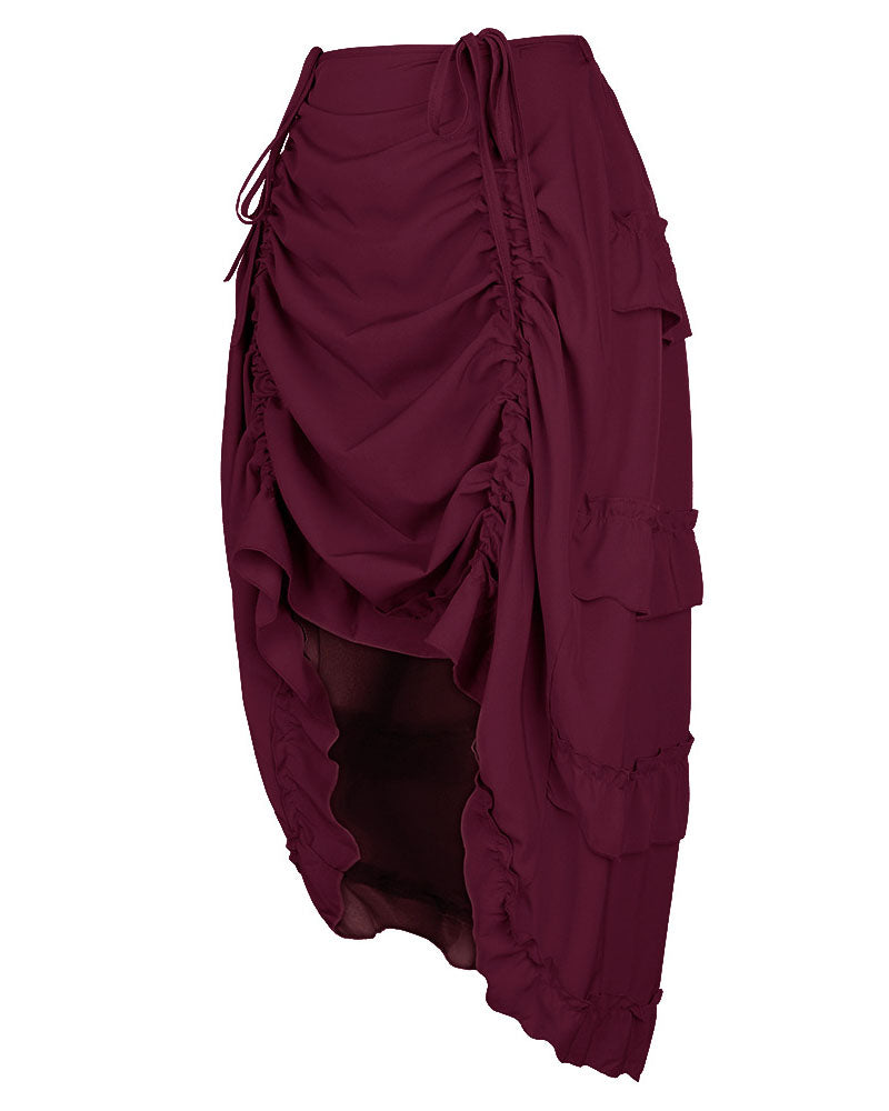 Cascade Ruched Midi Skirt