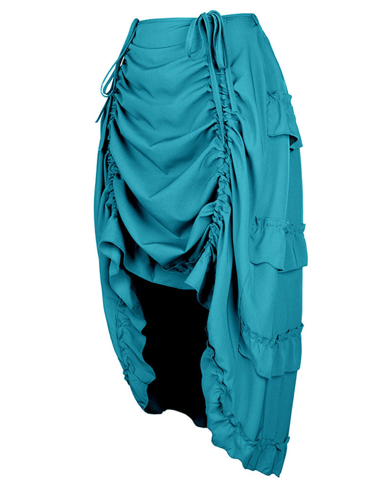 Cascade Ruched Midi Skirt