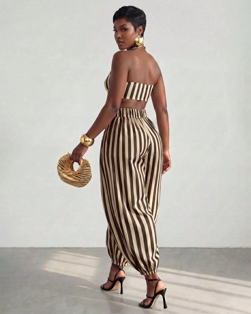 Center Stage Striped Balloon Pant Set