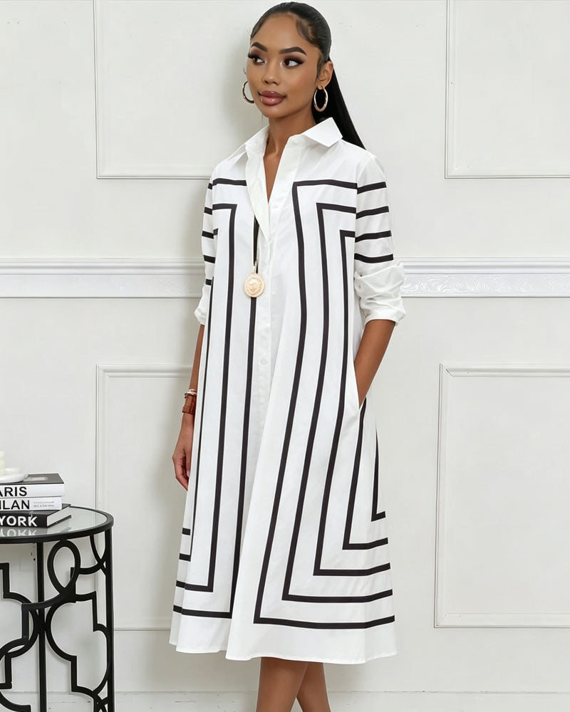 Coastal Stripe Shirt Dress