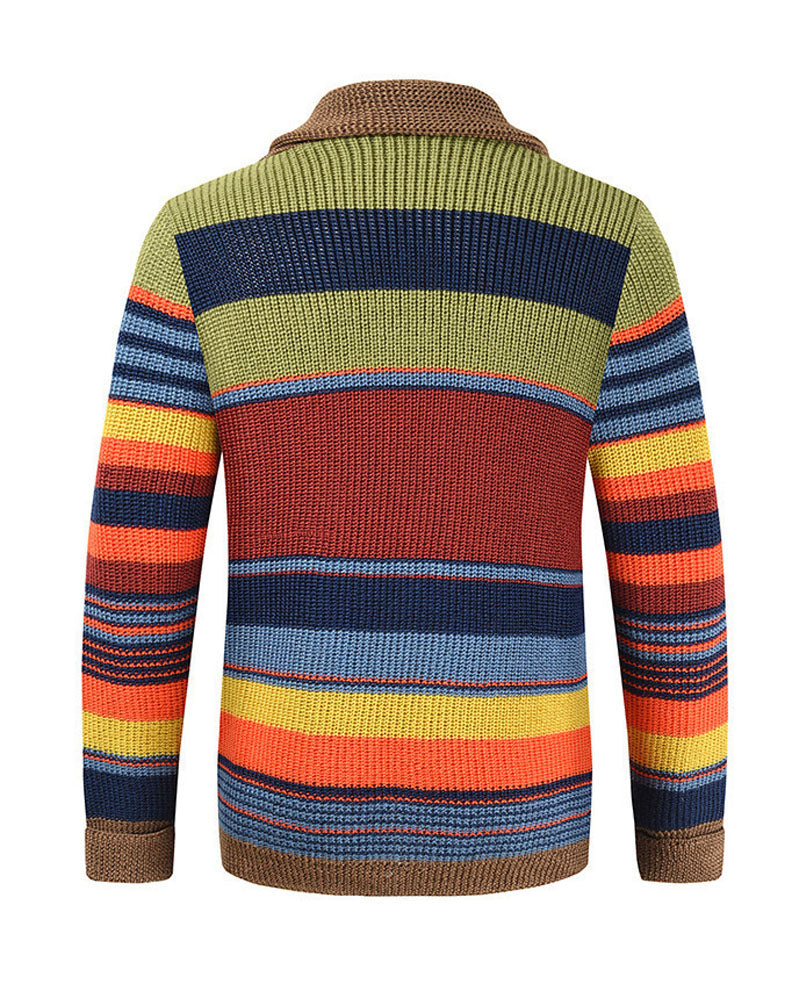 Color Theory Striped Knit Cardigan