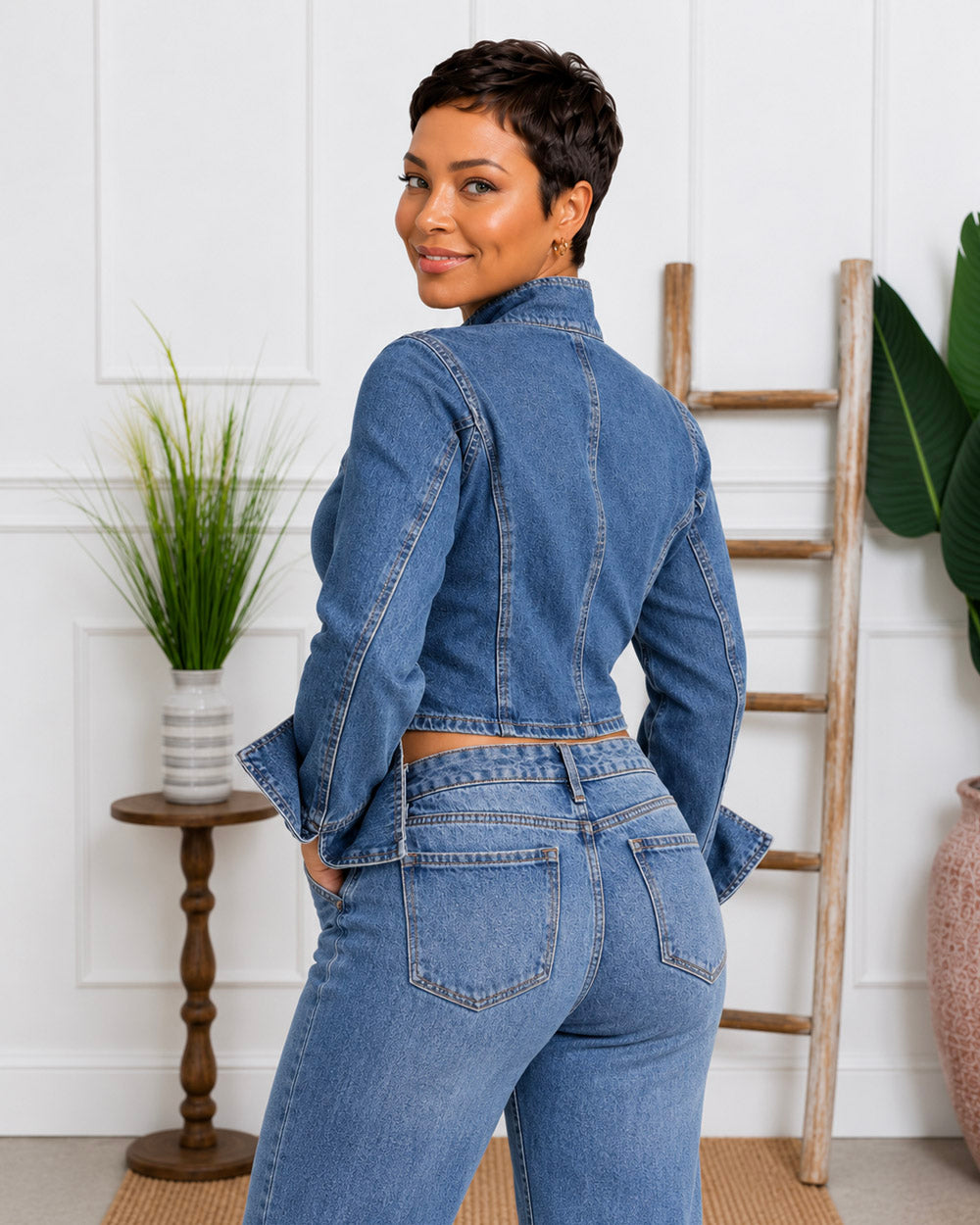 Cuff Sleeves Denim Jacket
