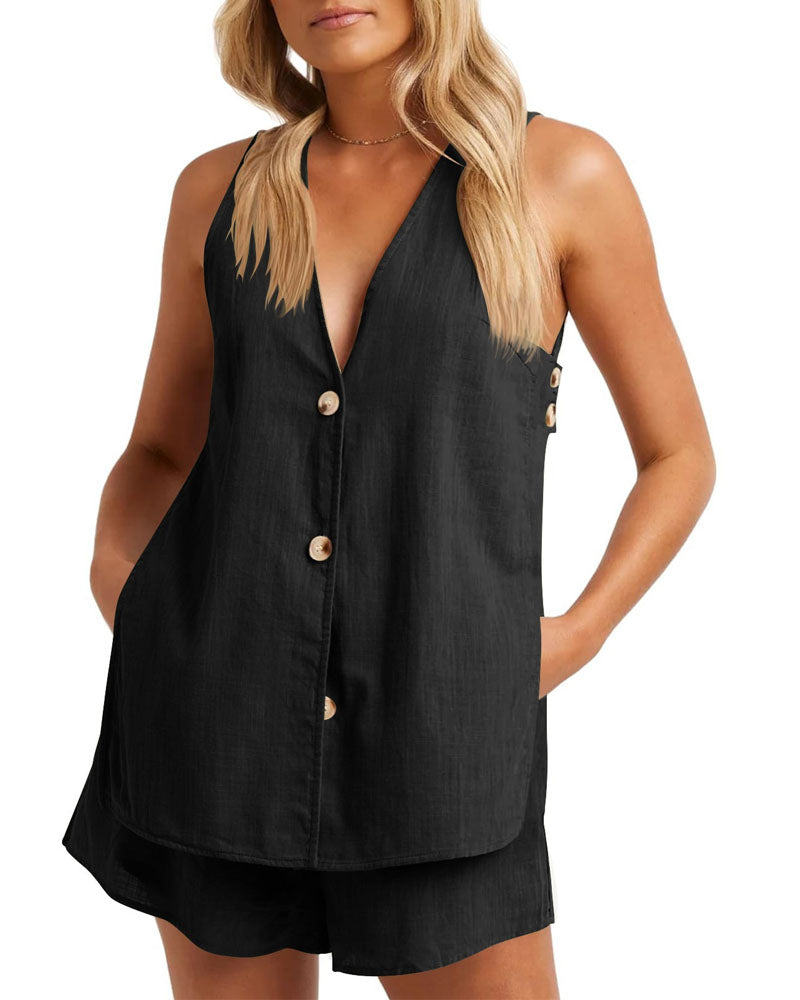 Demi Linen Short Set