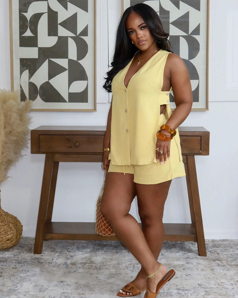 Demi Linen Short Set