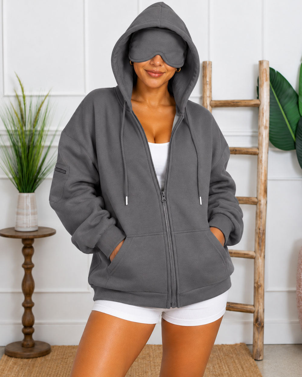 Do Not Disturb Fleece Eye-Mask Hoodie