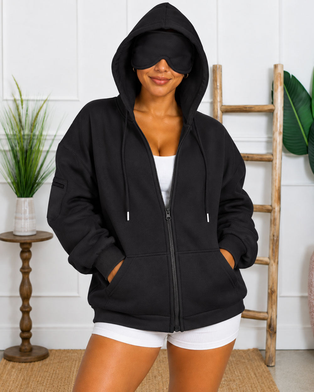 Do Not Disturb Fleece Eye-Mask Hoodie