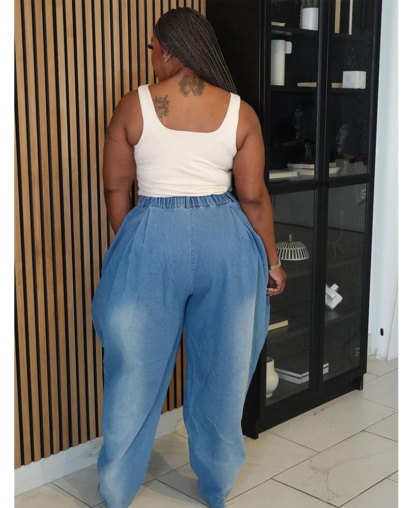 Draped in Denim Pants