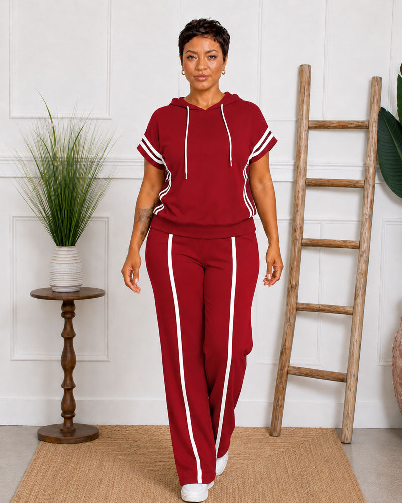 Easy Pace Hooded Wide-Leg Pant Set