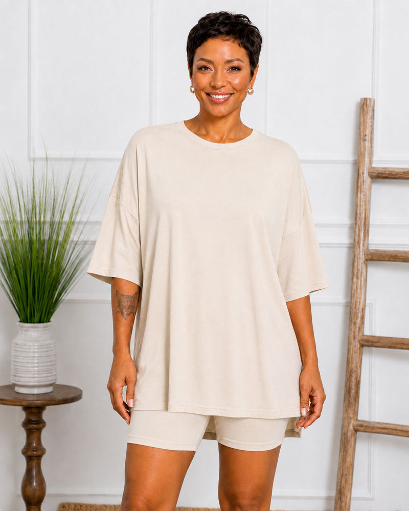 Easy Does It Oversized Shorts Set