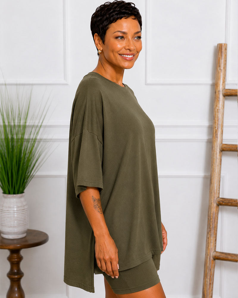 Easy Does It Oversized Shorts Set