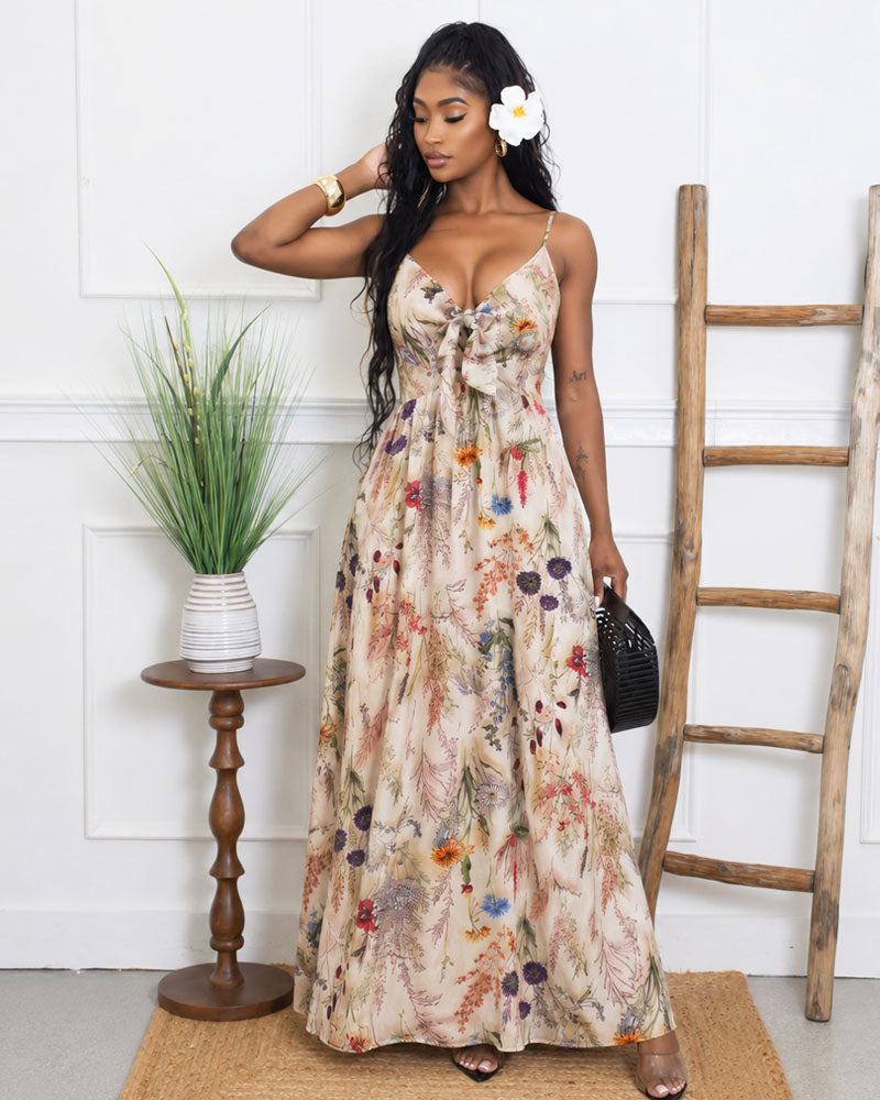 Elaquor Floral Maxi Dress