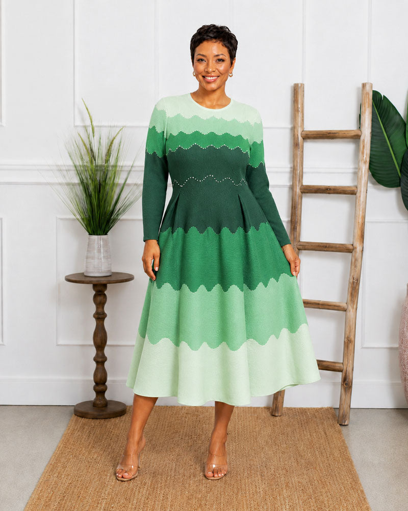 Elegance in Pearls Midi Dress