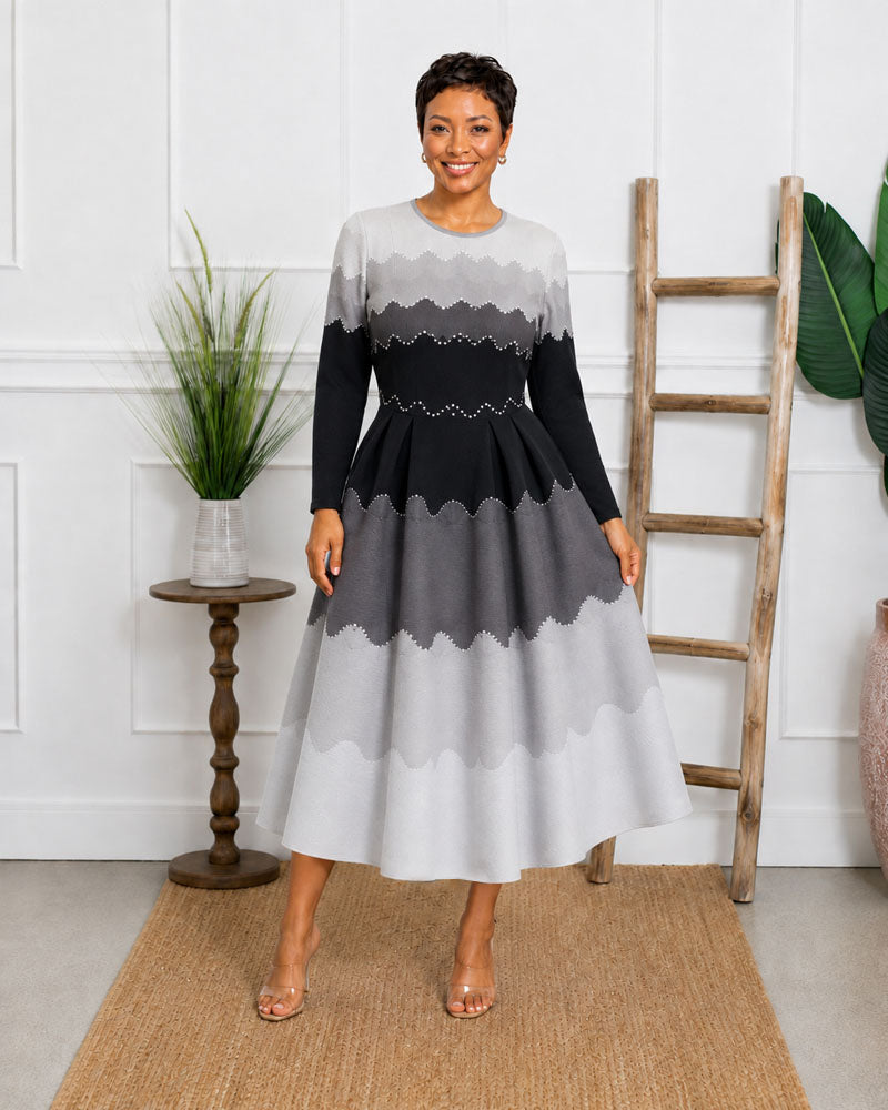 Elegance in Pearls Midi Dress