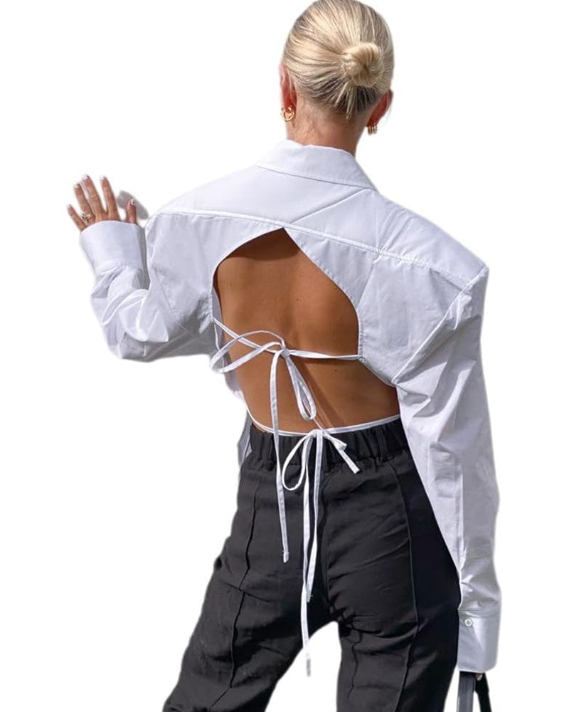 Exposed Back Basic Shirt