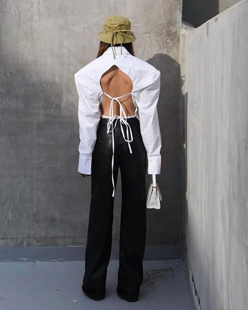 Exposed Back Basic Shirt