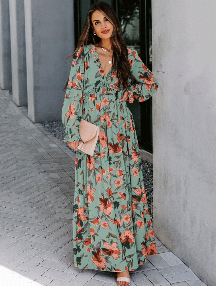 Fall Feels Ruffle Tiered Maxi Dress