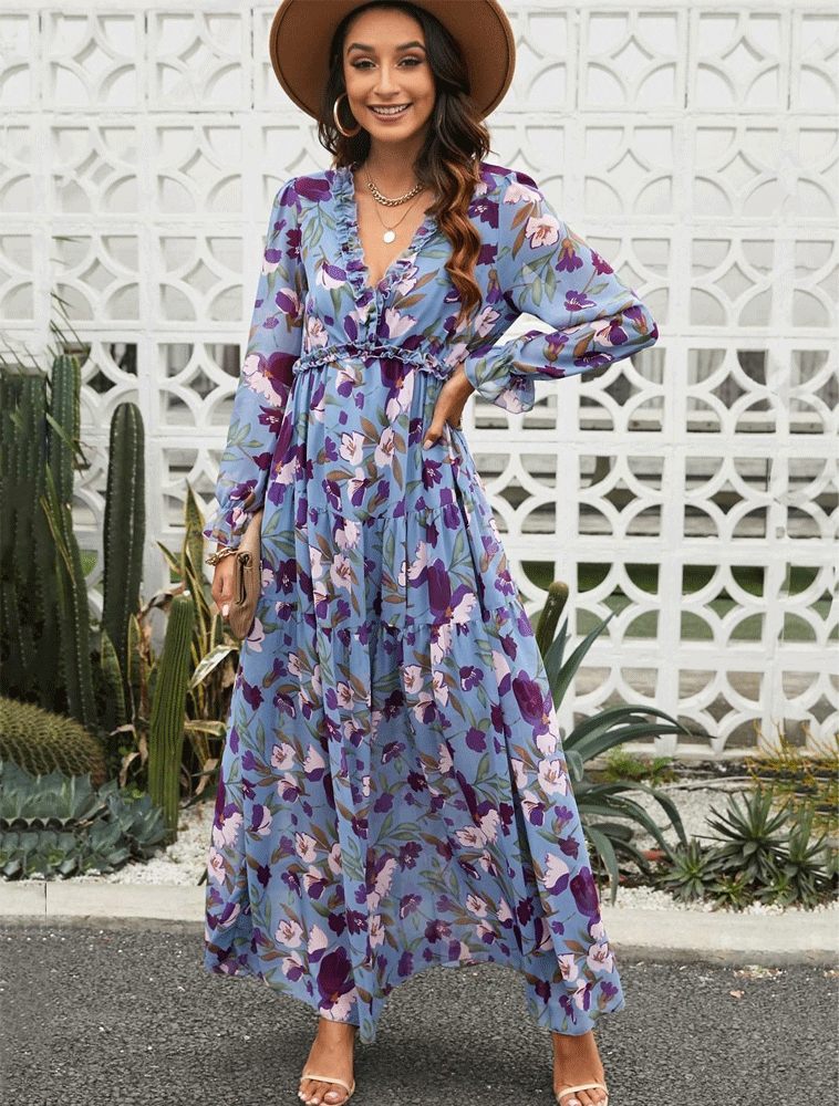 Fall Feels Ruffle Tiered Maxi Dress