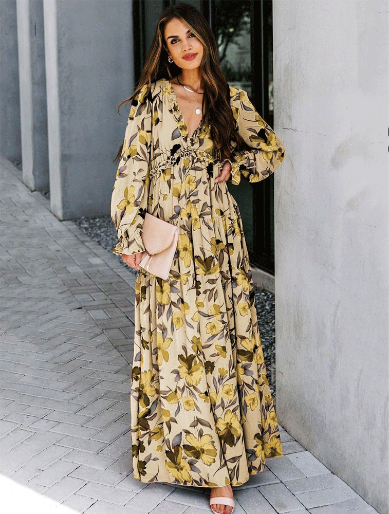 Fall Feels Ruffle Tiered Maxi Dress