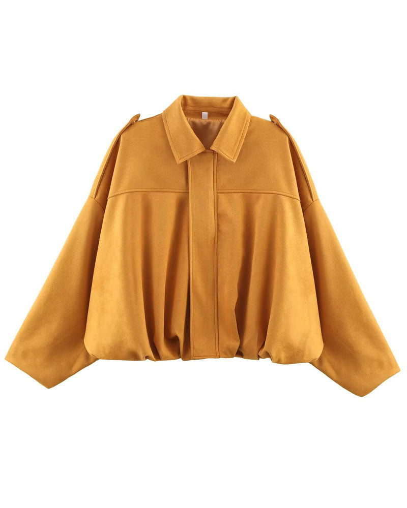 Faux Suede Bomber Jacket
