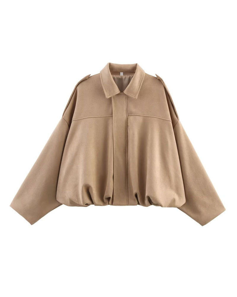 Faux Suede Bomber Jacket