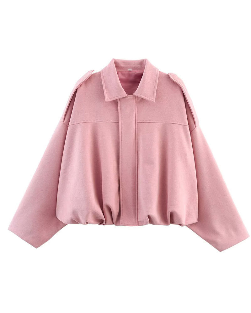 Faux Suede Bomber Jacket