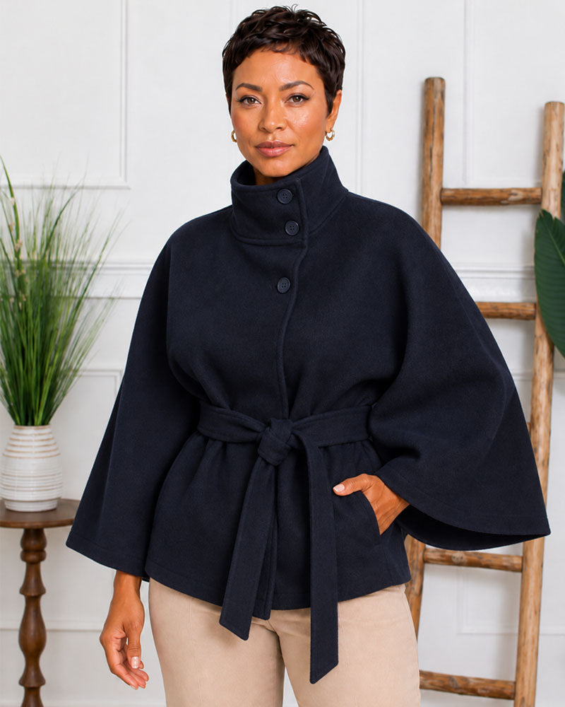 First Impression Belted Cape Coat
