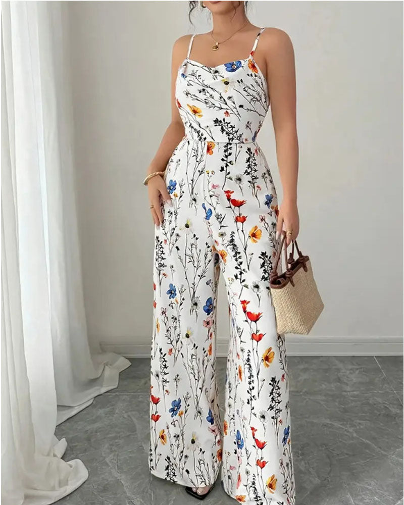 Floral Wide Leg Jumpsuit