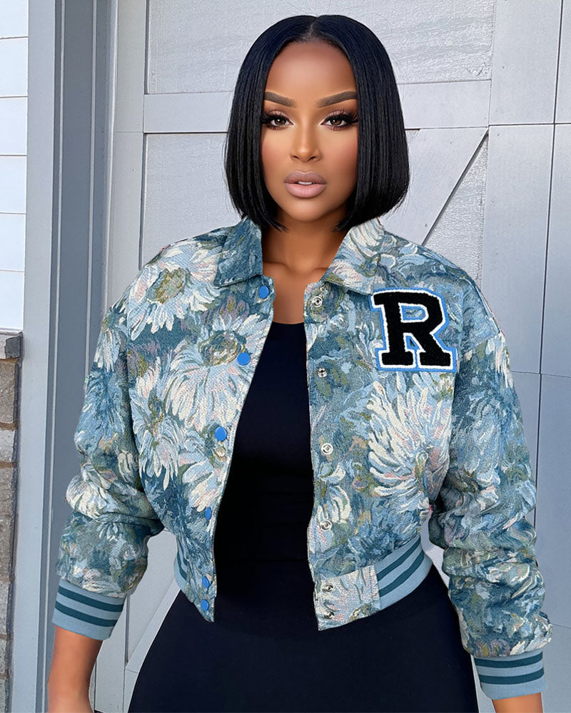 Floral Varsity Jacket
