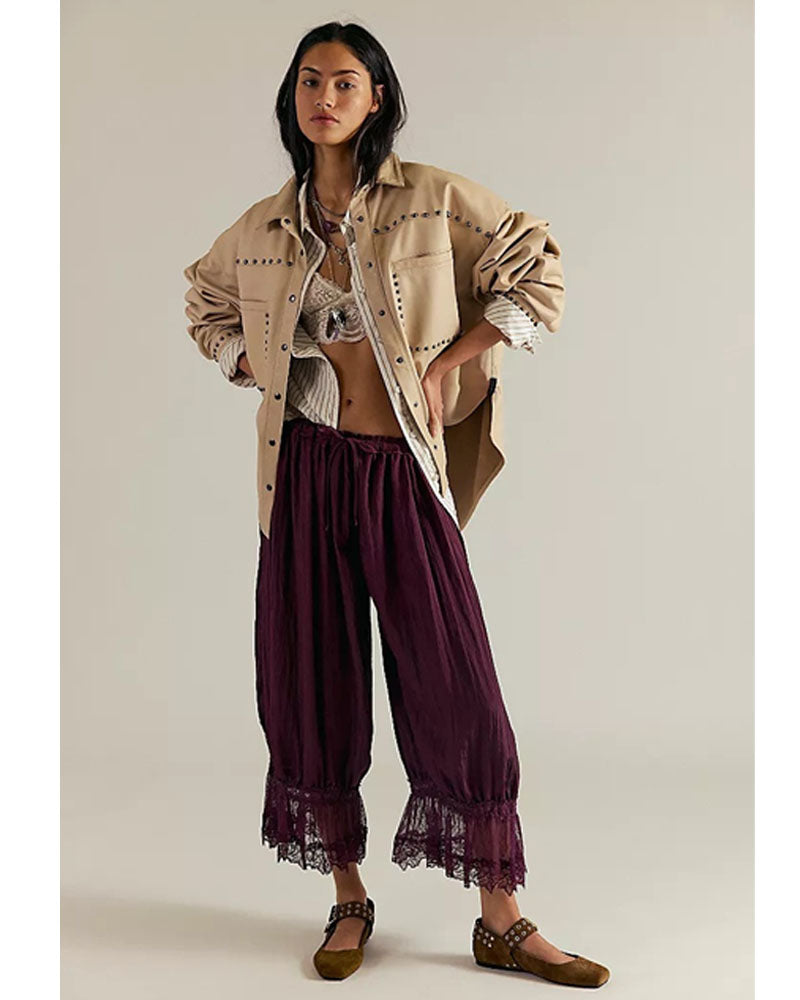 Lace Hem Bloomer Pants