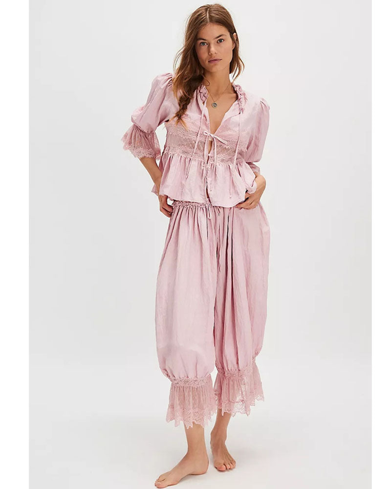 Lace Hem Bloomer Pants