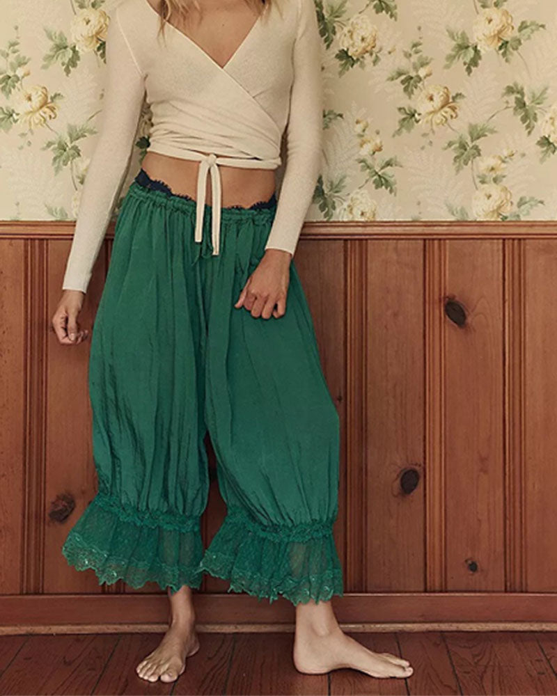 Lace Hem Bloomer Pants