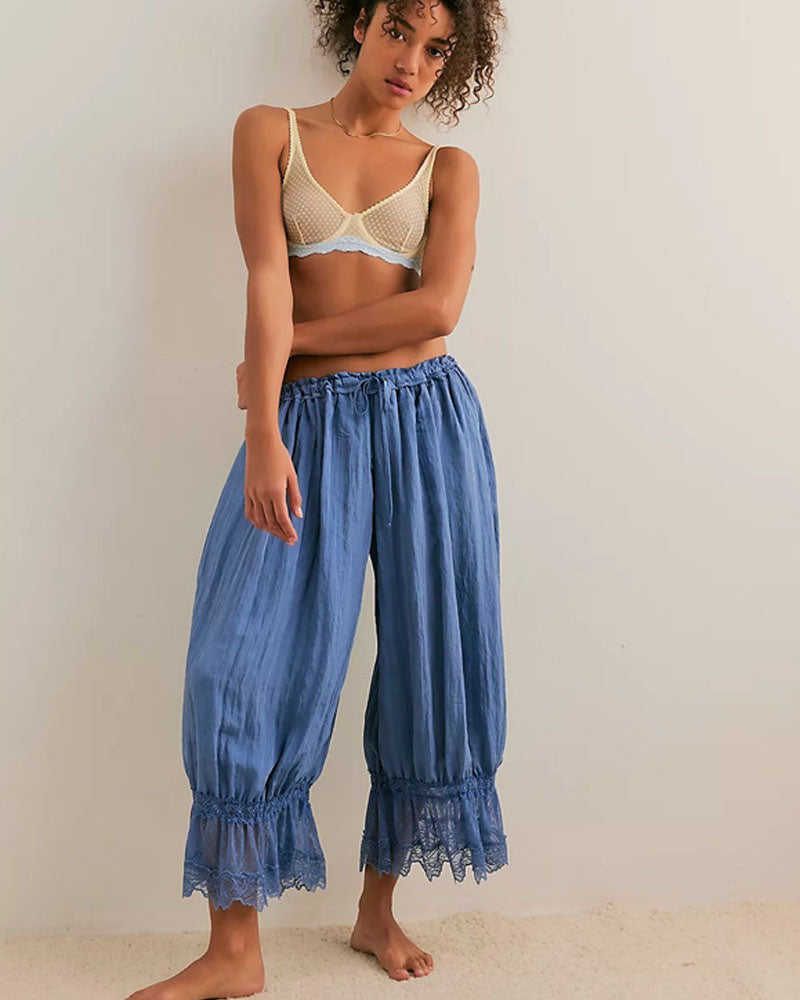 Lace Hem Bloomer Pants