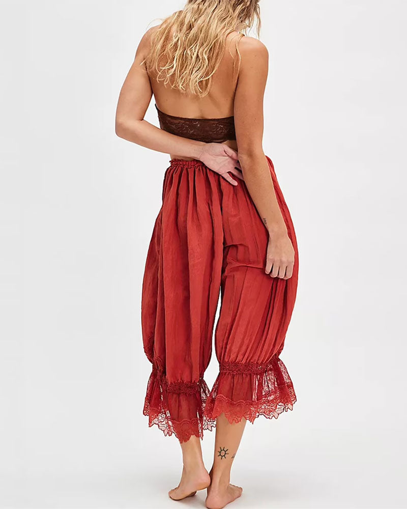Lace Hem Bloomer Pants