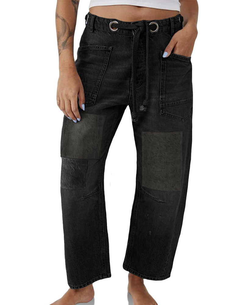 Free Moxie Pull-On Barrel Jeans