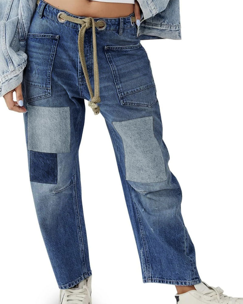 Free Moxie Pull-On Barrel Jeans