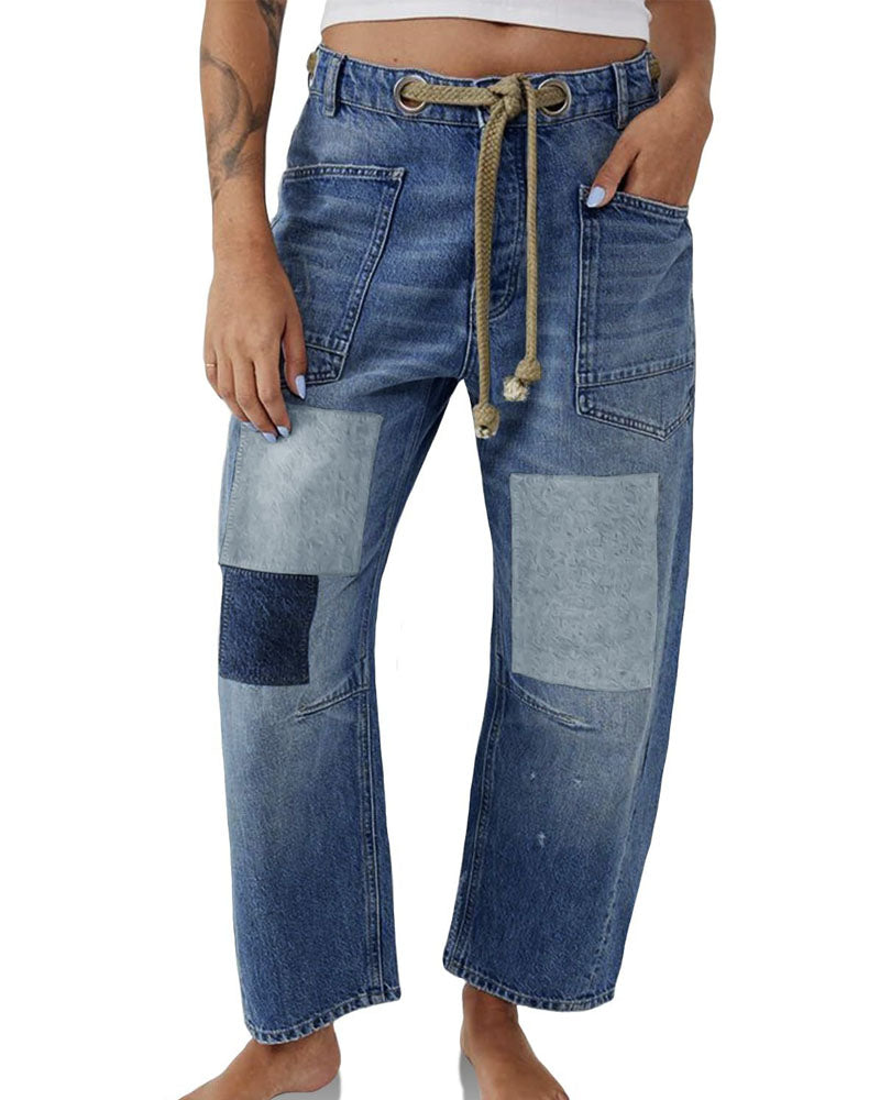 Free Moxie Pull-On Barrel Jeans
