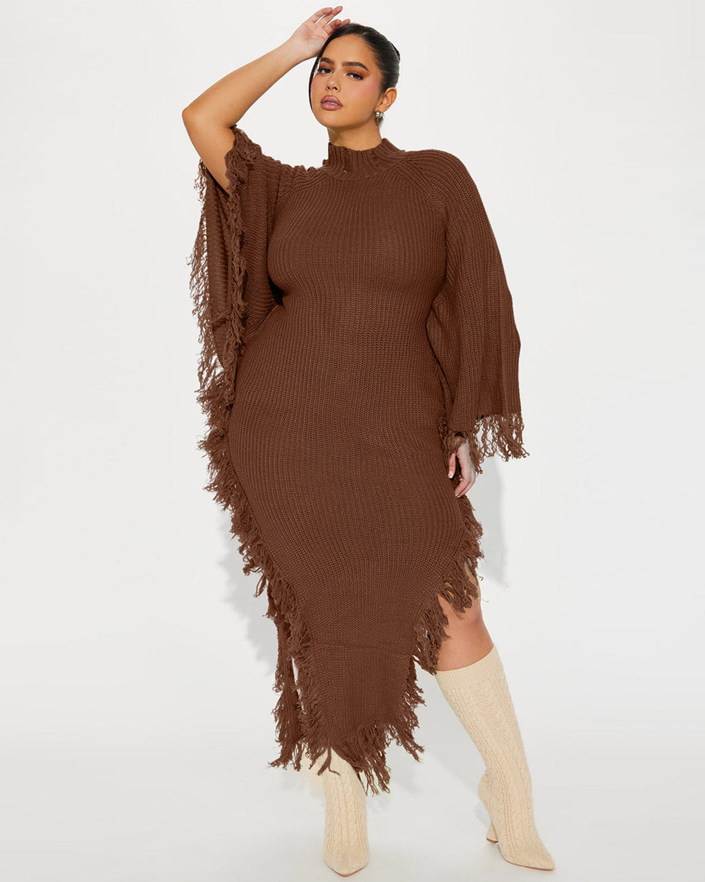 Bennett Fringe Affair Asymmetric Knit Dress